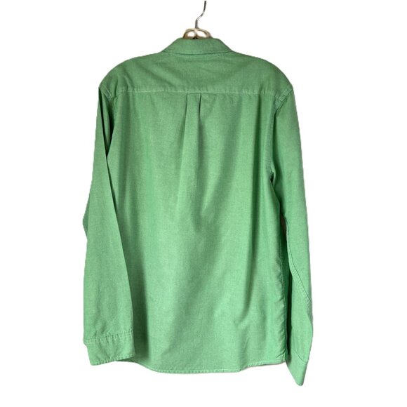 🟩Gap Slim Fit Button-Up Shirt Men’s Size L Green 100% Cotton - Picture 3 of 10